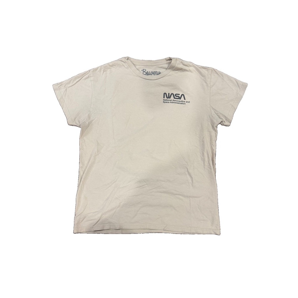 Bowery Supply Co NASA Space Shuttle Graphic T-Shirt Men's M Beige Tan Retro